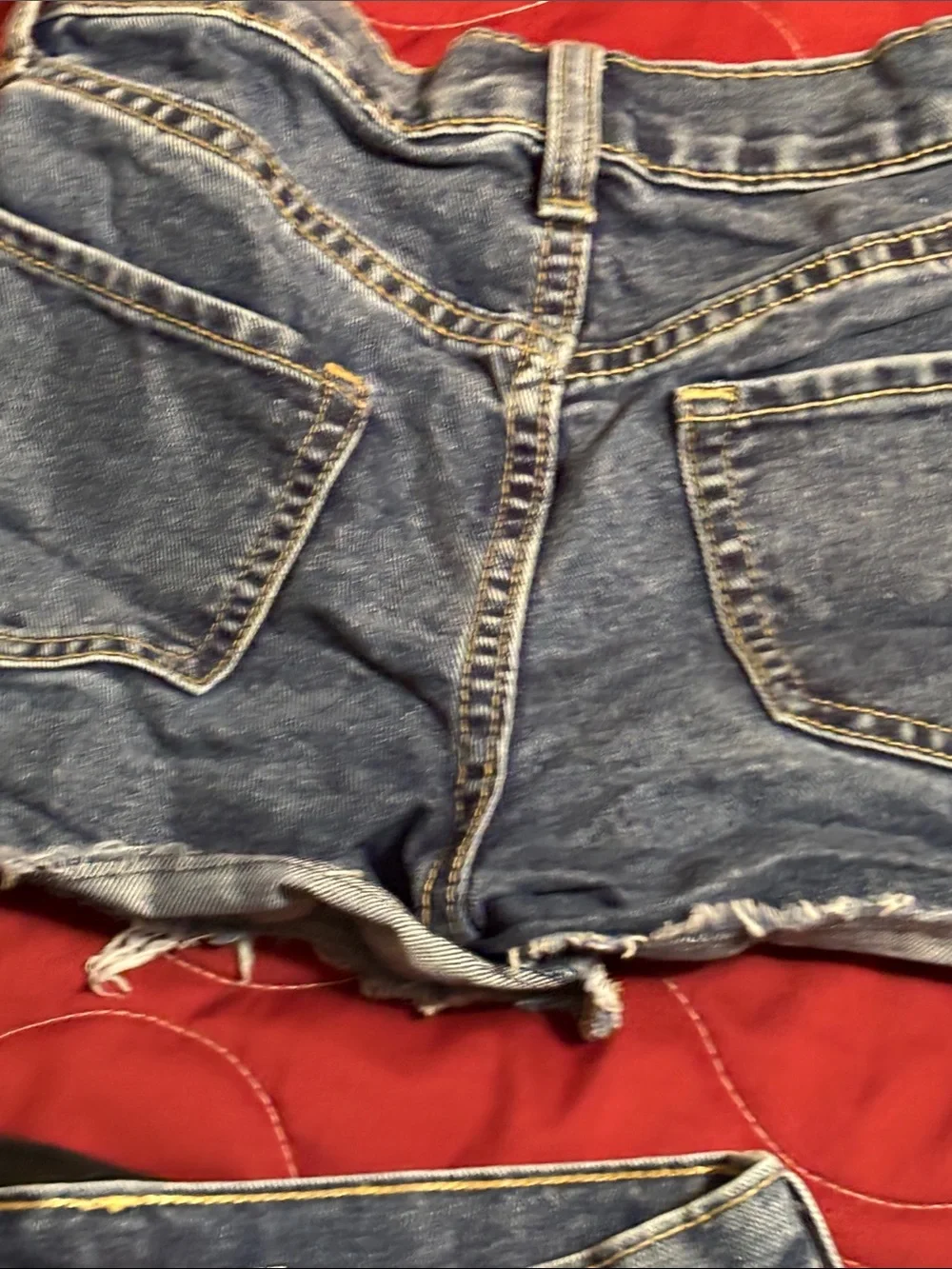 Old Navy High-Rise Button-Front Black and Blue Denim Shorts Set Lot of 2